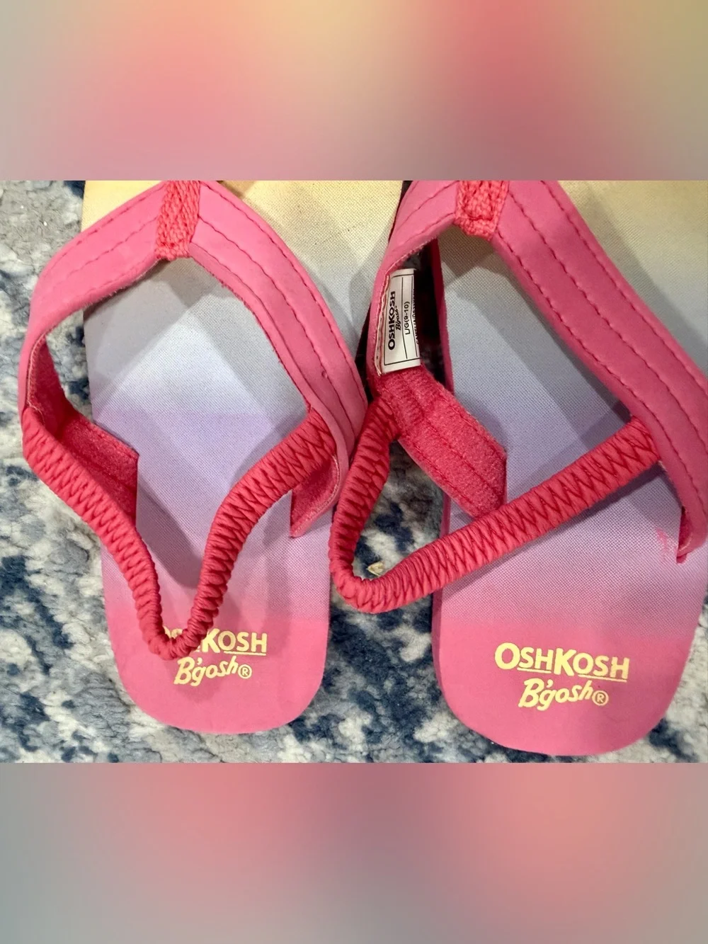 OshKosh B'gosh Girls' Pink to Yellow Ombre Flip Flop Sandals